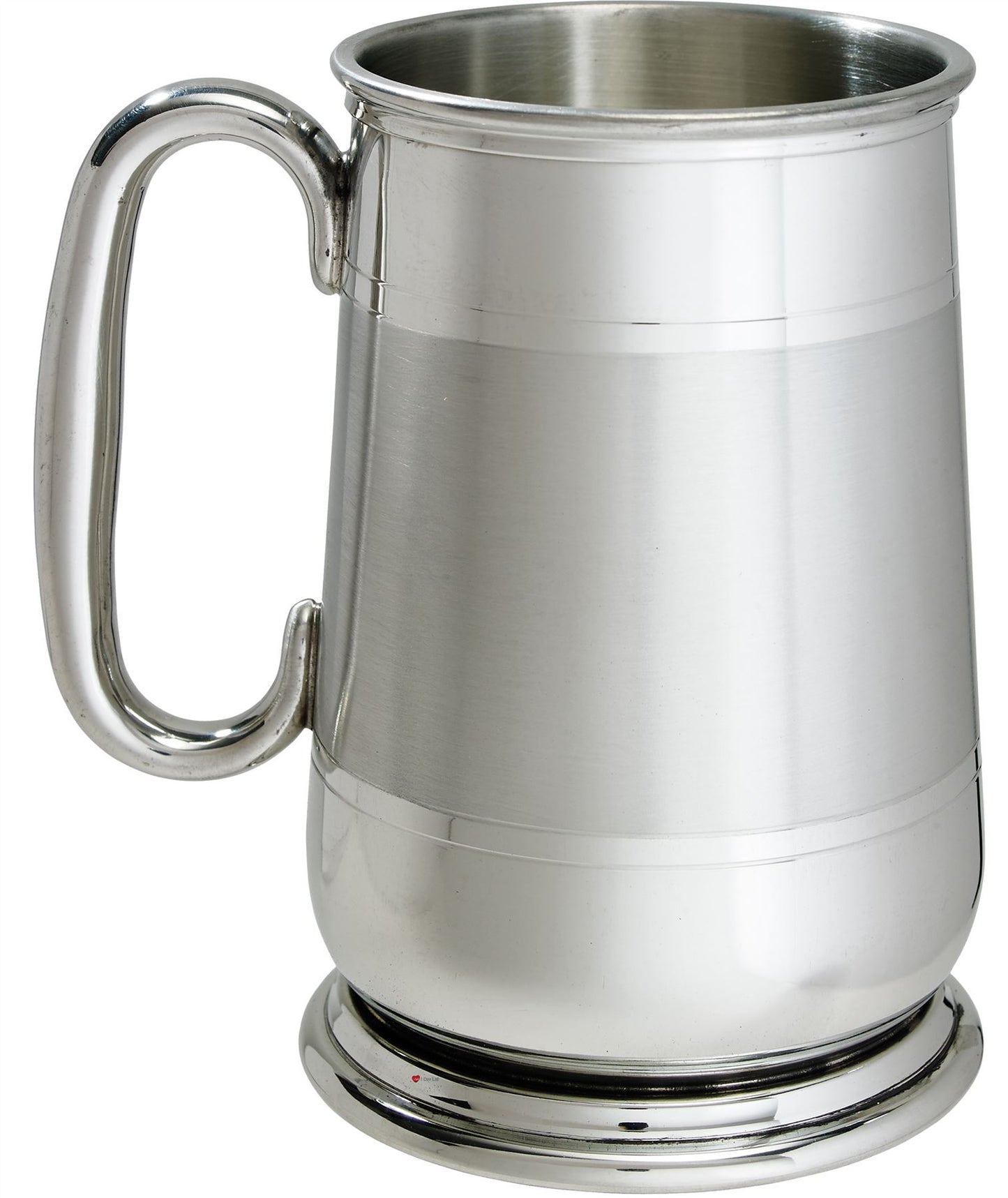 Pewter Tankard 1 Pint Howard Style Satin Banded with C Handle