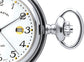 Full Hunter Pocket Watch Chrome Plated Date Quartz Movement Albert Chain