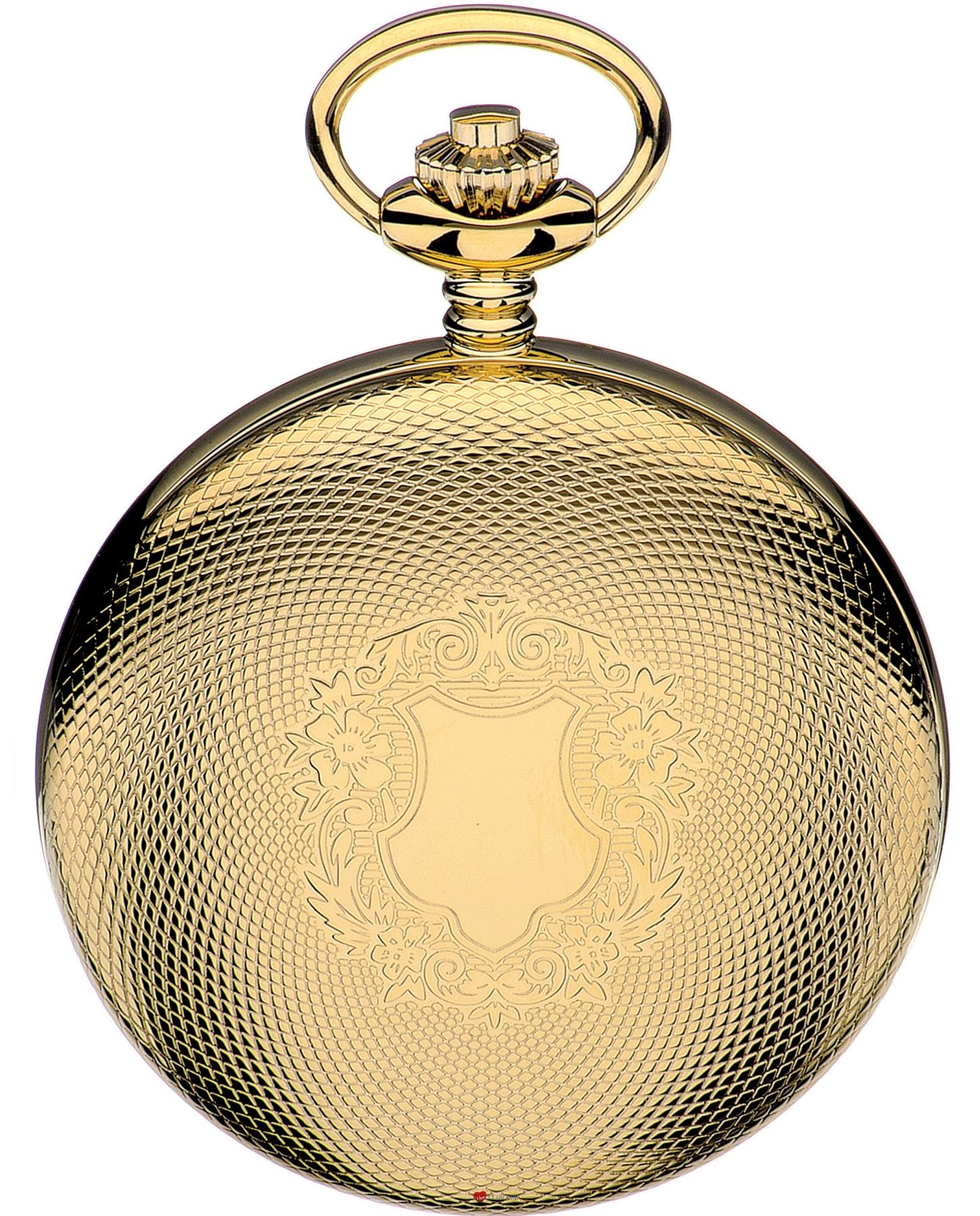 Pocket Watch Gold Plated Full Hunter Masonic Date Miilled Lid Chain