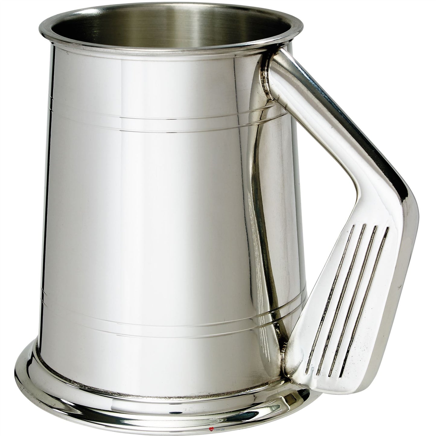 Pewter Tankard 1 Pint Plain Double Lines Golf Club Handle High-Quality Pewter