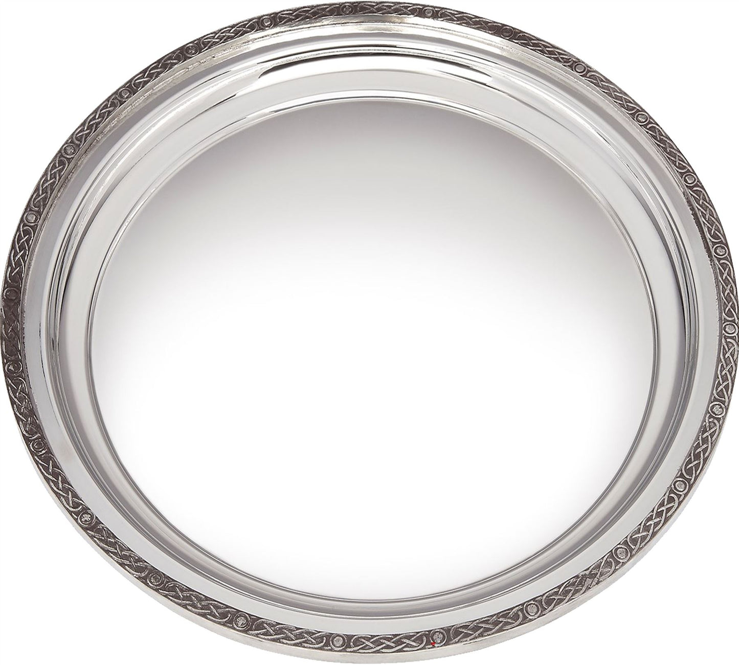 Round Pewter Tray Salver 300mm Wide With Celtic Trimming Ideal for Engraving