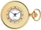 Masonic Pocket Watch Half Hunter Gold Plated Date Quartz Movement Chain