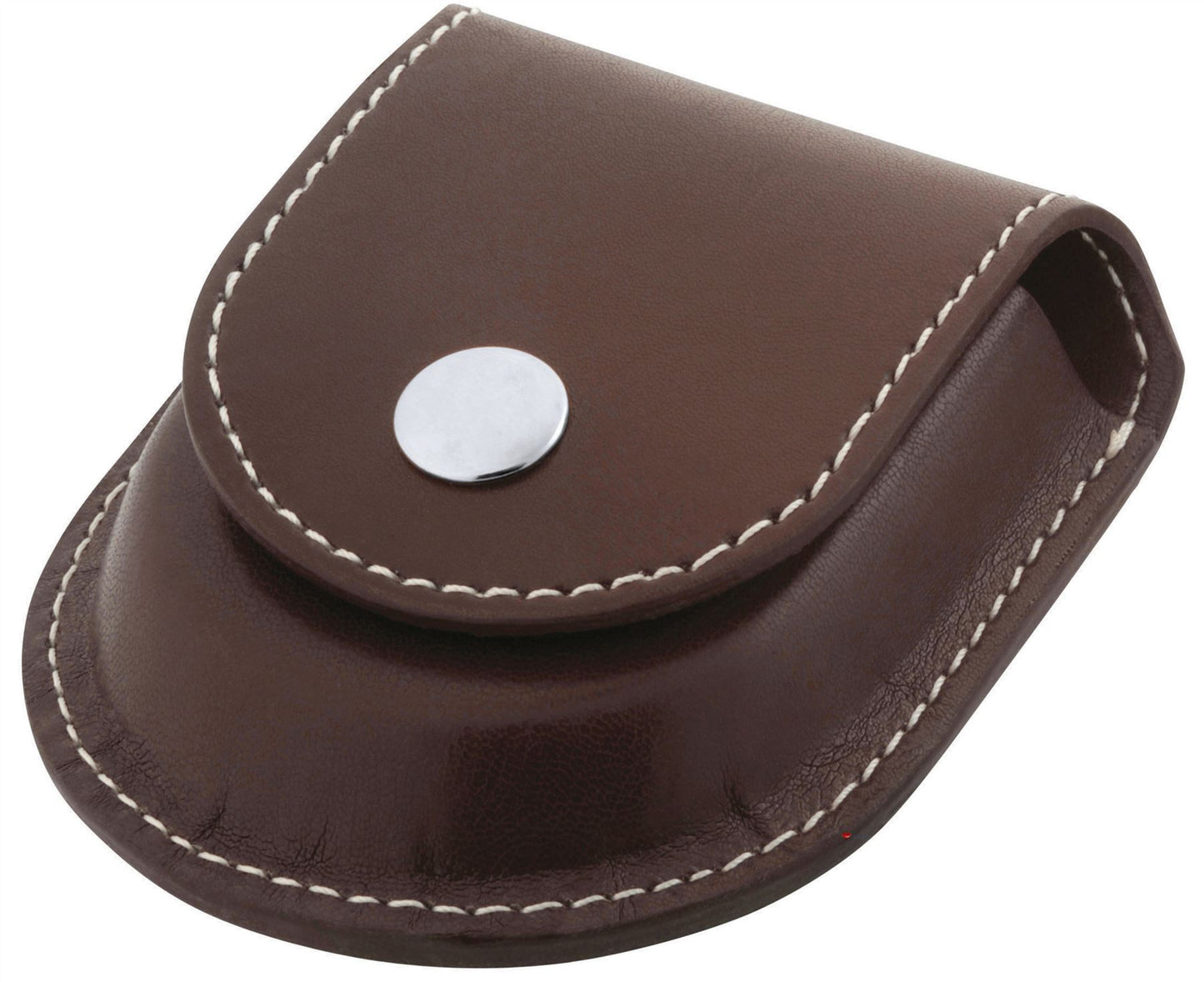 Belt Loop for Pocket Watch Brown Leatherette Chrome Button Gents