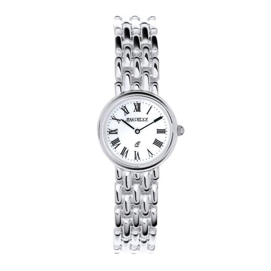 Sterling Silver Round Ladies Presentation Watch on Matching Solid Link Bracelet