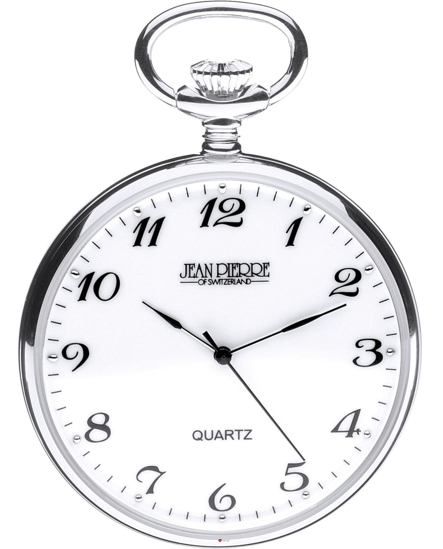 Open Faced Pocket Watch Sterling Silver Swiss Quartz Movement