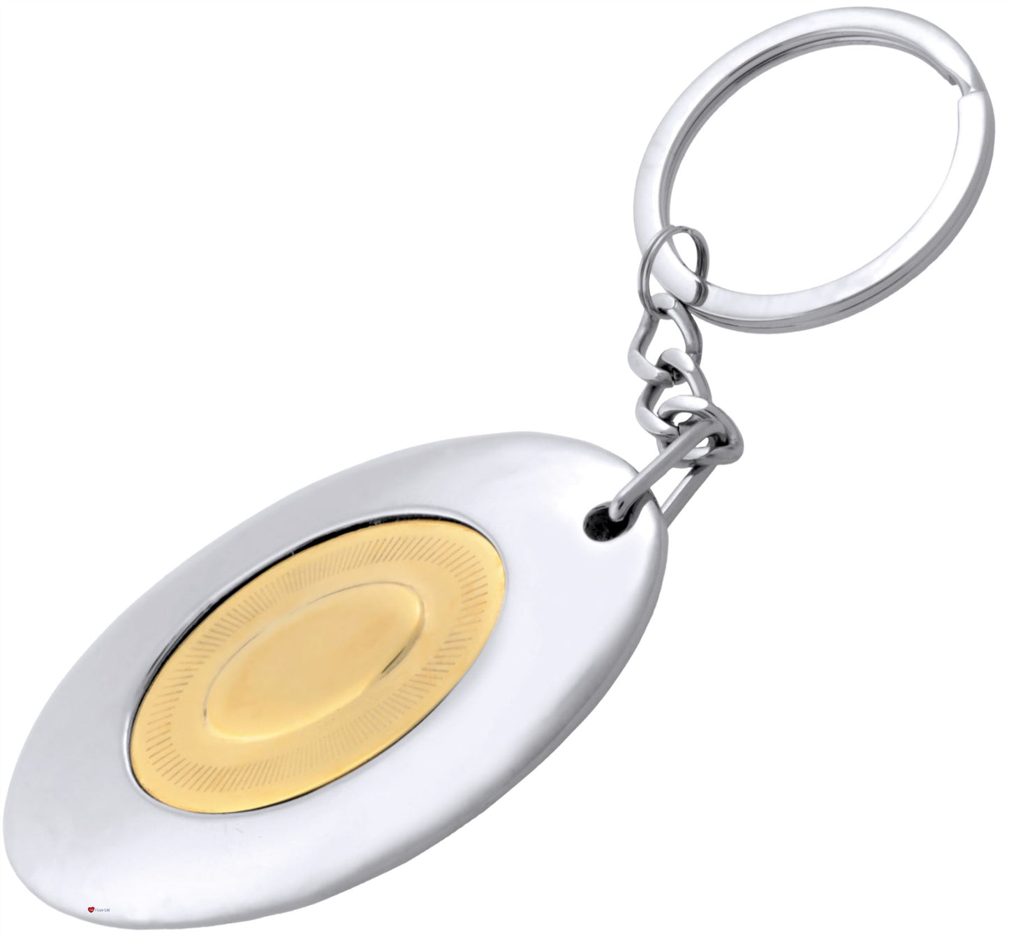 Oval Keyring Stainless Steel Gold Plate