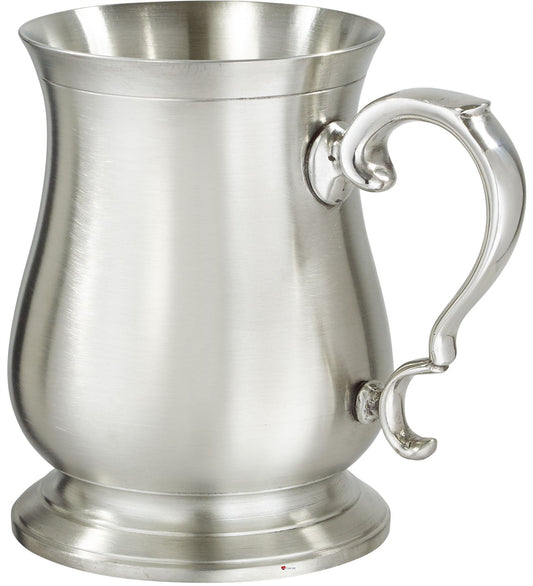 Extra Heavy Hand Cast 1 Pint Pewter Abbey Bell Tankard Satin Finish