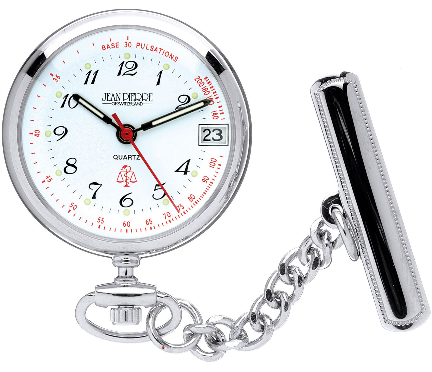 Classic Nurses Fob Pendant Watch Chrome Plated Standard Numerals - Gift Box