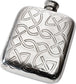 Medium Sized 4oz Pewter Pocket Flask Scottish Celtic Knot Design