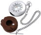 Moon Phase Pocket Watch Half Hunter Style Albert Chain Leather