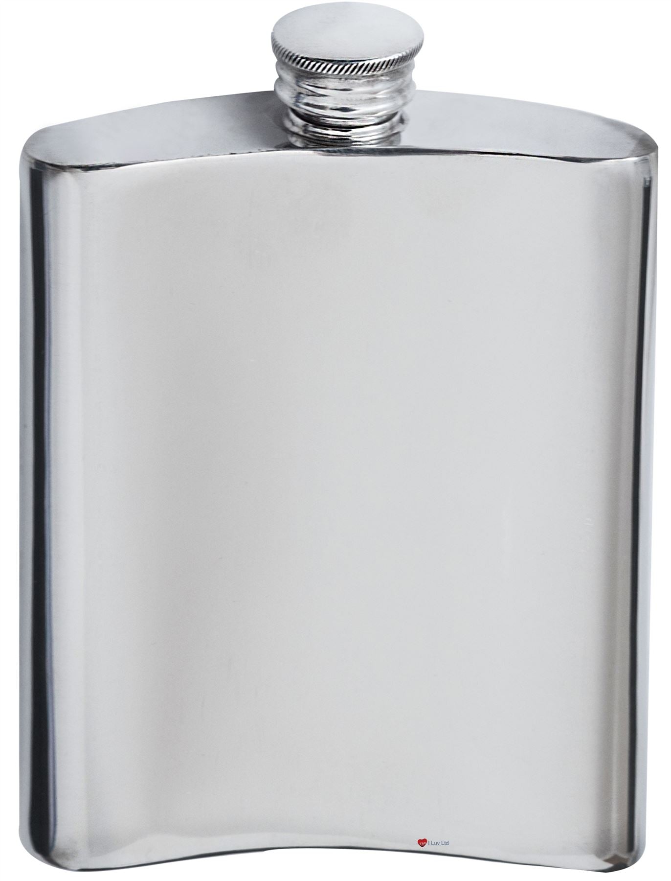 Kidney Shaped Flask 6oz Pewter with Fish and Their Latin Names