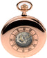 Twin Lid Half Hunter Skeleton Pocket Watch 17 Jewel Rose Gold Plated