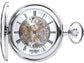 Half Hunter Pocket Watch Sterling Silver Skeleton 17 Jewel Mechanical Movement