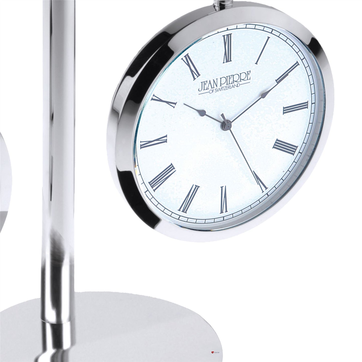 Thermometer and Clock Set in Pocket Watch Style on Double Stand