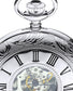 Half Hunter Pocket Watch Sterling Silver Skeleton 17 Jewel Mechanical Movement