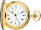 Full Hunter Pocket Watch Gold Plated 17 Jewel Mechanical Albert Chain