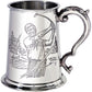 Pewter Tankard 1 Pint with Golf Scenes on Both Sides and Antique Handle