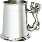 Pewter Tankard 1 Pint Plain Double Lines Lion Rampant Handle High-Quality Pewter