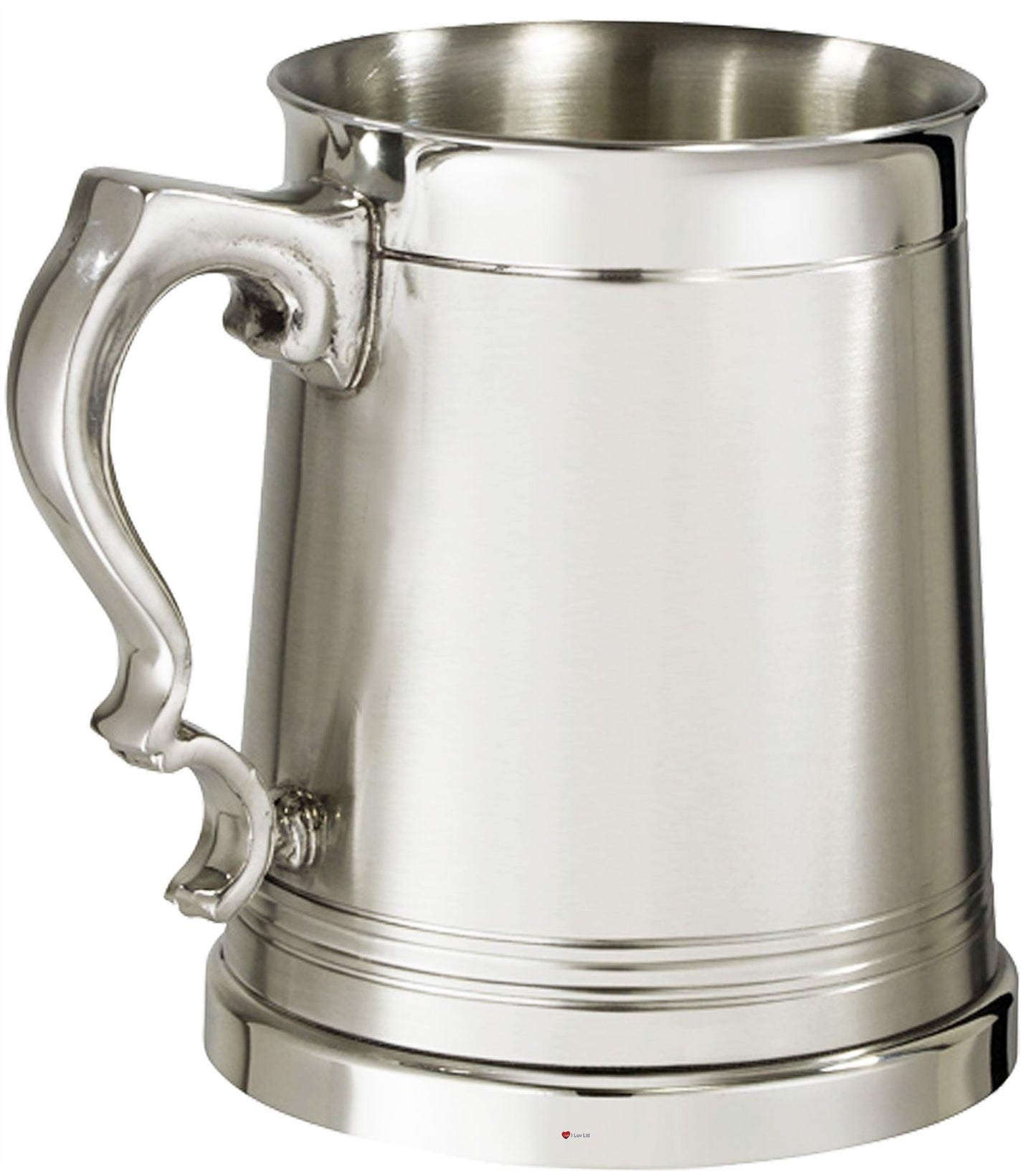 Pewter Extra Heavy Tankard 1 Pint Lanark Satin with Bright Detail