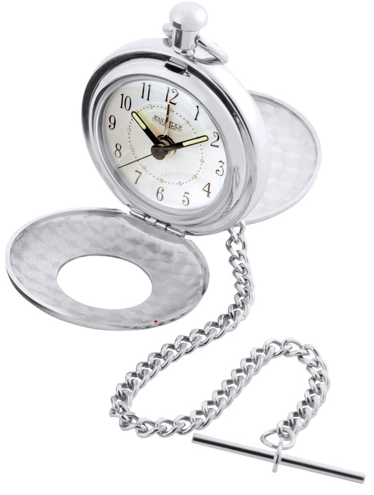 Half Hunter Style Pocket Watch Alarm Albert Chain Leather