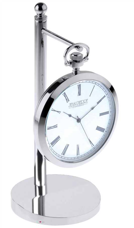 Chrome Desk Clock Set Stand Pocket Watch Gents