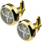 Tourbillon Watch Cufflinks Skeleton Style Visible Workings Gold Plated