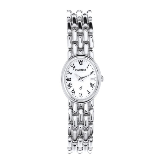 Ladies Oval Presentation Sterling Silver Watch on Matching Solid Link Bracelet