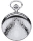 Ornate Hunter Pocket Watch Chrome Roman Numerals Date Quartz Movement