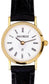 9ct Gold Ladies Wristwatch Roman Numerals Black Leather Strap