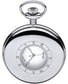 Half Hunter Pocket Watch Chrome Plated Date Mechanical Movement