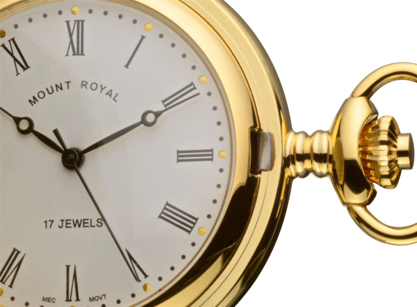 Full Hunter Pocket Watch Gold Plated Date 17 Jewel Mechanical Movement