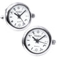 Gents Watch Cufflinks Pair White Masonic Dial Chrome Plated