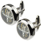 Tourbillon Watch Cufflinks Pair Skeleton Style Chrome Plated Gents