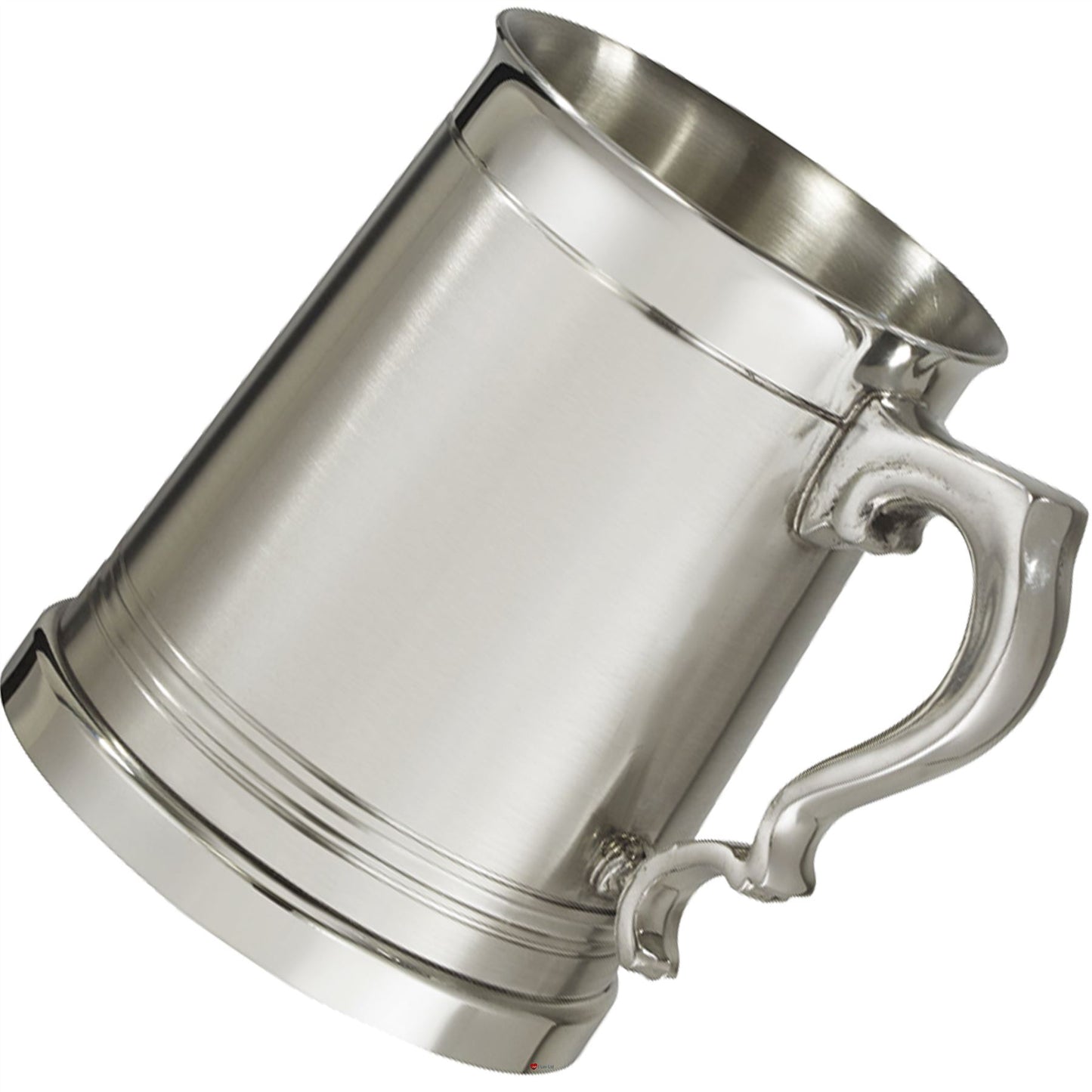 Pewter Extra Heavy Tankard 1 Pint Lanark Satin with Bright Detail