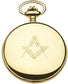 Pocket Watch Full Hunter Gold Plated Masonic Date Ablert Chain